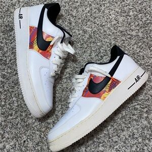 Nike Air Force 1 White with Black and Red Accents
